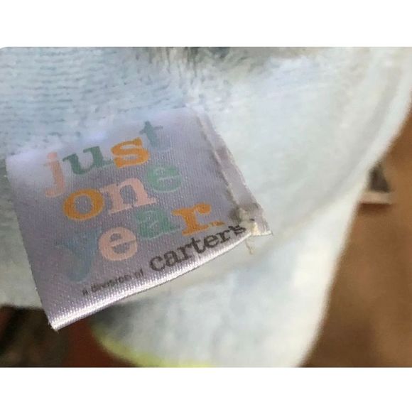 Carters Just One Year Blue w dots Teddy Bear Musical Pull Crib Toy Plush 11" NWO - Picture 6 of 10